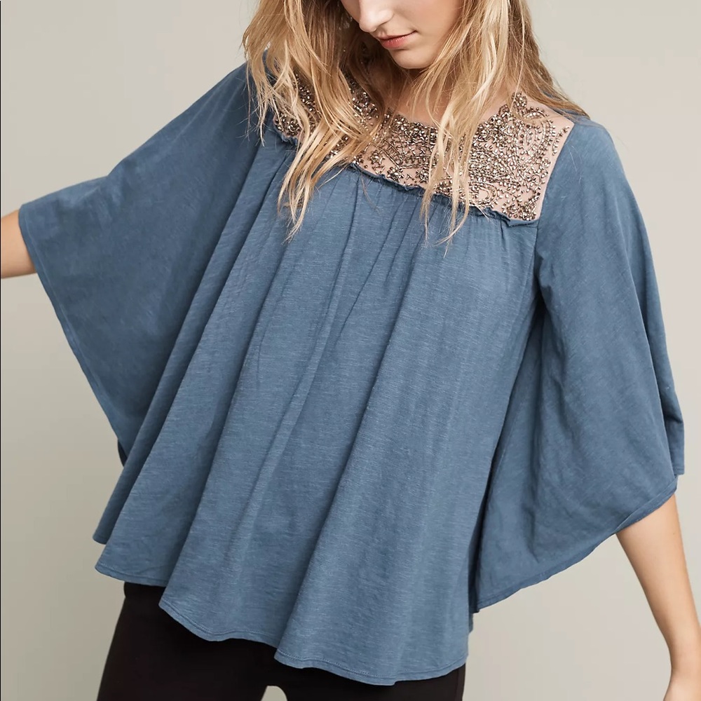 Anthropologie Josephine Embellished Top